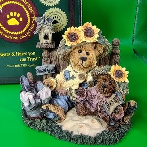 Boyds Bear Bearstone Sunny And Sally Berriweather Sunflowers